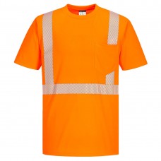 Segmented Tape Short Sleeve T-Shirt Orange - PortwestTShirt